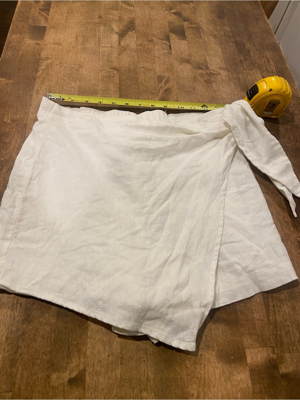 White Linen Wrap Skort